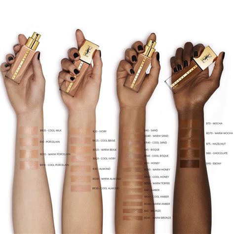 ysl foundation shades all hours|ysl touche eclat shade chart.